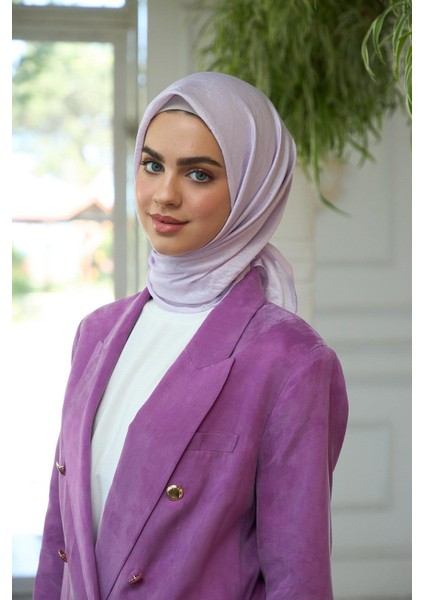 Düz Desen Vual Eşarp Lila Vual Ipek Eşarp - 10100-09