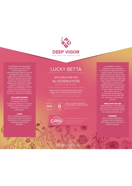 - Lucky Betta 125 ml -Beta Balıkları Için Su Düzenleyicisi + Yara Bakımı