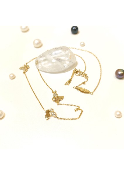 Kelebekler Kolye 14 Ayar Altın Hd Videolu