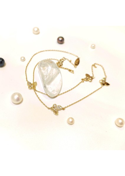 Kelebekler Kolye 14 Ayar Altın Hd Videolu modelleri