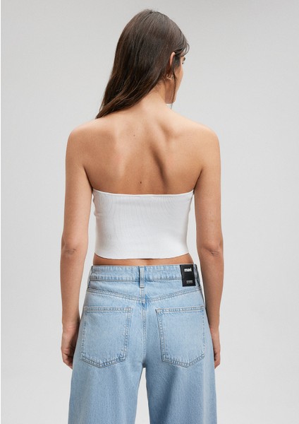 Straplez Beyaz Triko TOP1710448-70057