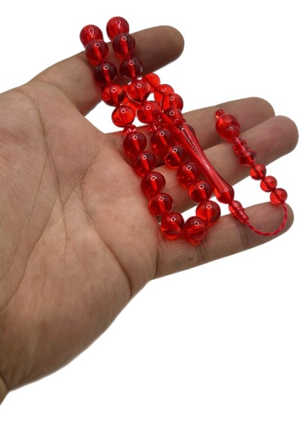 Açık Kırmızı Toz Kehribar Tesbih