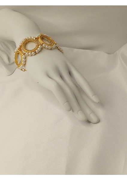 Çeyrek Altın Takmak Için Beş Çerceveli Bileklik, Altın Kaplama,17 Cm.