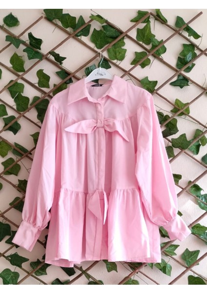 Çınar Butik Fiyonklu Tunik Pembe - Standart