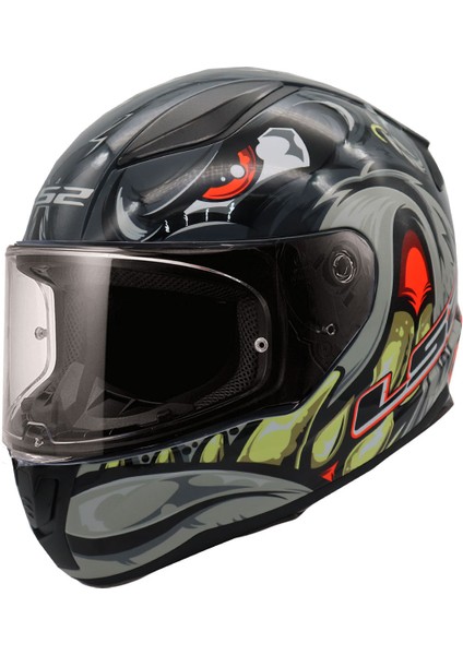 Rapıd 2 Spox Gri-Kırmızı Kapalı Motosiklet Kaskı