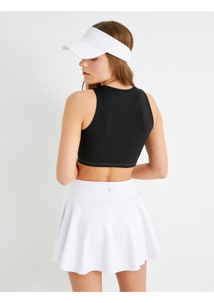 Spor Yarım Atlet Bisiklet Yaka Baskılı Slim Fit Dikiş Detaylı fırsatları