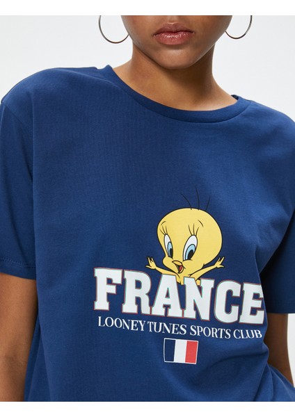 Tweety Oversize Tişört Lisanslı Baskılı Kısa Kolu