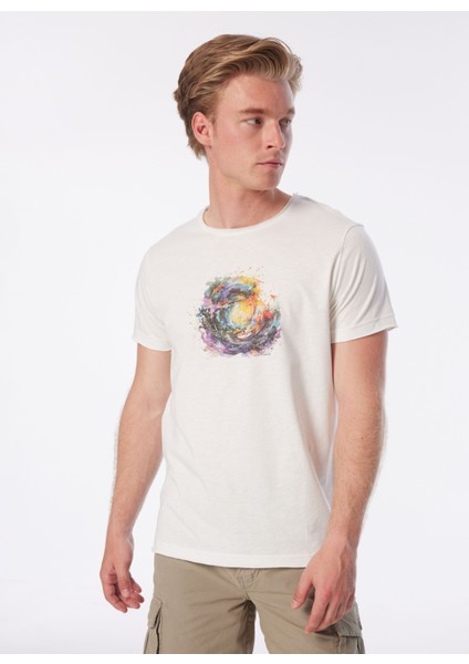 Yuvarlak Yaka Düz Beyaz Erkek T-Shirt 10638