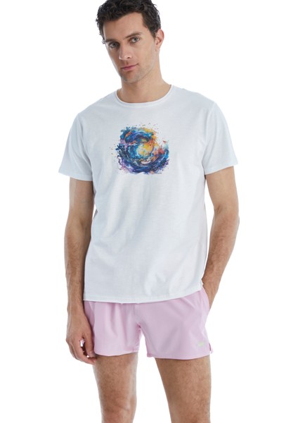 Yuvarlak Yaka Düz Beyaz Erkek T-Shirt 10638