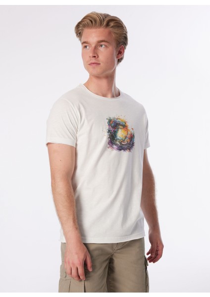 Yuvarlak Yaka Düz Beyaz Erkek T-Shirt 10638
