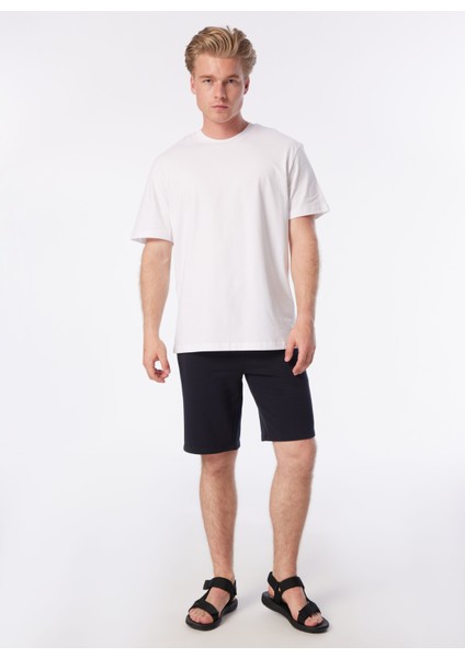 Bisiklet Yaka Düz Beyaz Erkek T-Shirt DT10707_RELAXED Fit Beyaz Erkek T-S modelleri
