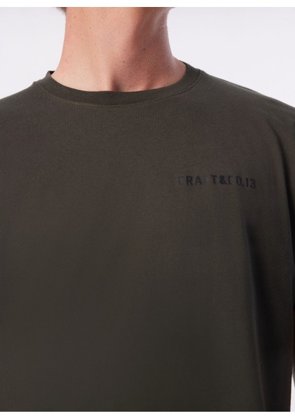 Bisiklet Yaka Baskılı Haki Erkek T-Shirt Kmtr S226 Road_craft&co Regular Fıt fırsatları