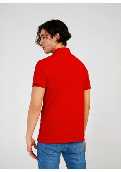 Düz Kırmızı Erkek Polo T-Shirt Summer Polo