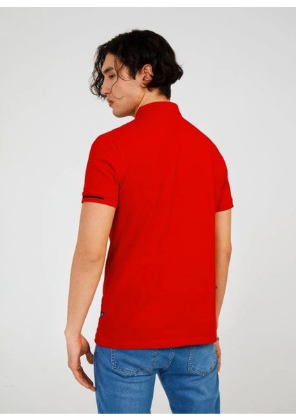 Düz Kırmızı Erkek Polo T-Shirt Summer Polo