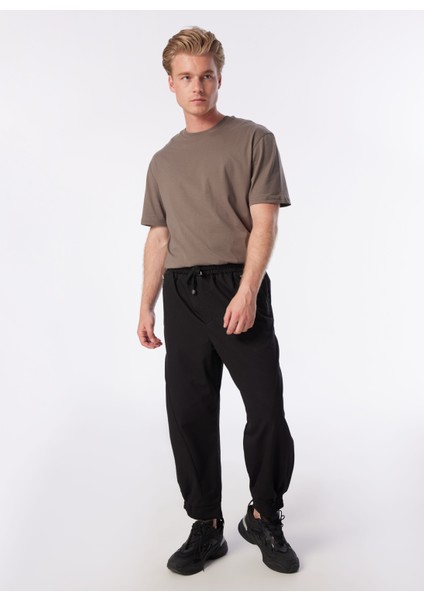 Lastikli Bel Normal Paça Normal Siyah Erkek Pantolon UMP24069PA