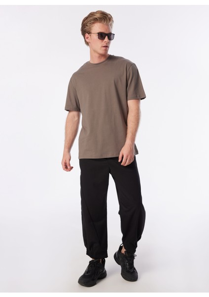 Bisiklet Yaka Düz Haki Erkek T-Shirt DT10708_RELAXED Fit Haki Erkek T-Sh fiyatları