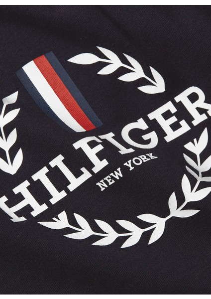 Tommy Hilfiger Bisiklet Yaka Mavi Erkek T-Shirt MW0MW34388