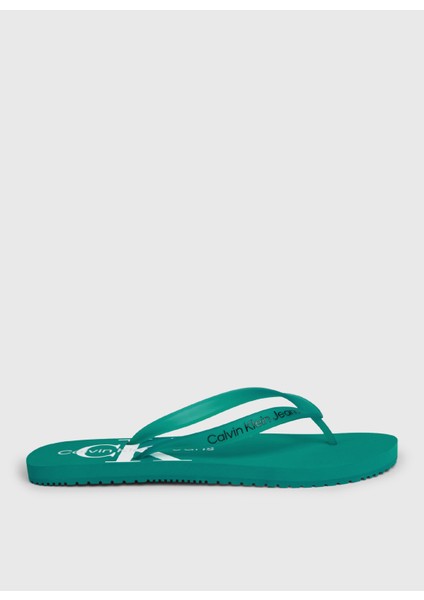 Calvin Klein Beyaz - Turkuaz Erkek Plaj Terliği Beach Sandal Monogram Tpu