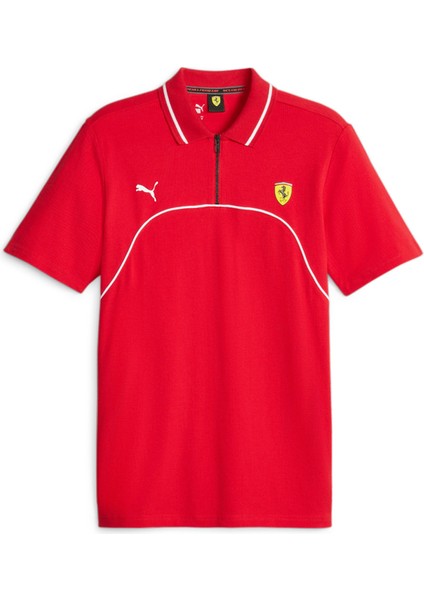 Düz Kırmızı Erkek Polo T-Shirt 62094502 Ferrari Race Polo