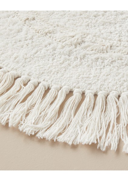 Falbelo Pamuklu Banyo Paspası Ekru fiyatları