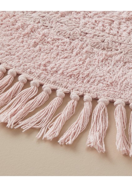 Falbelo Pamuklu Banyo Paspası Pembe fiyatları