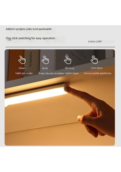 Insan Vücudu Sensörlü Lamba, Akıllı Manyetik Kendinden Yapışkanlı Gece Lambası, Uzun Şarj Edilebilir Gardırop Dolap Işığı Şeridi (Yurt Dışından)