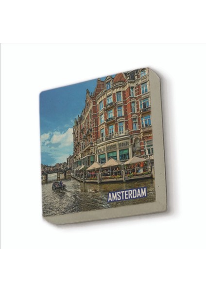 Amsterdam Görseli Baskılı Doğaltaş MAGNETKRG-014BUZDOLABI Süsü