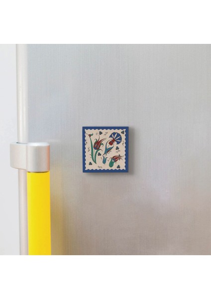Iznik Çini Lale ve Karanfil Baskılı Doğaltaş MAGNETKD-035BUZDOLABI Süsü modelleri