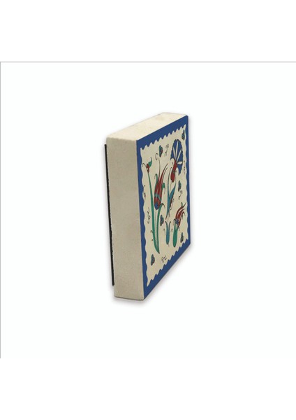 Iznik Çini Lale ve Karanfil Baskılı Doğaltaş MAGNETKD-035BUZDOLABI Süsü fırsatları