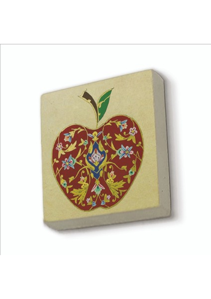 Elma Deseni Baskılı Doğaltaş MAGNETKD-006BUZDOLABI Süsü