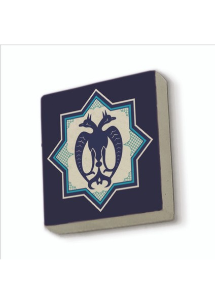 Çift Başlı Kartal Baskılı Doğaltaş MAGNETKD-028BUZDOLABI Süsü