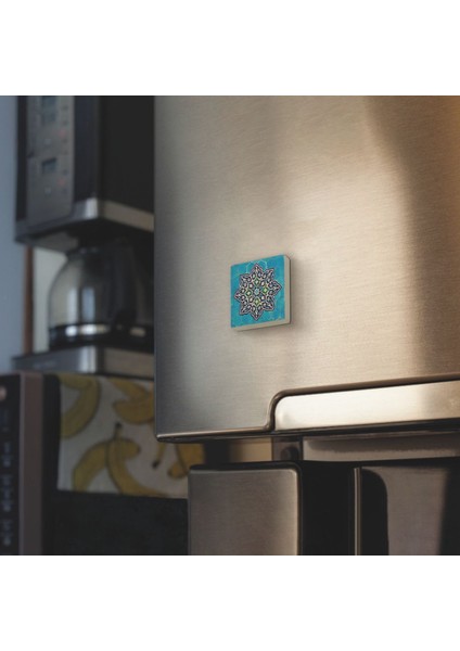 Iran Geometrik Çini Desen Baskılı Doğaltaş MAGNETKD-051BUZDOLABI Süsü fiyatları