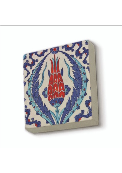 Iznik Çini - Lale Baskılı Doğaltaş MAGNETKD-034BUZDOLABI Süsü