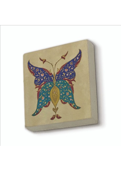 Kelebek Deseni Baskılı Doğaltaş MAGNETKD-005BUZDOLABI Süsü