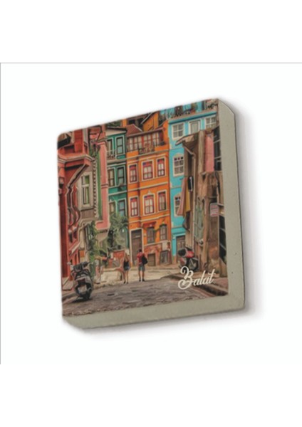 Istanbul-Balat Baskılı Doğaltaş MAGNETKRT-054BUZDOLABI Süsü