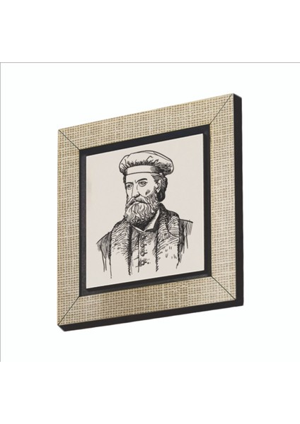 Italyan Kaşif Marco Polo Baskılı Mdf MAGNETKRG-062BUZDOLABI Süsü