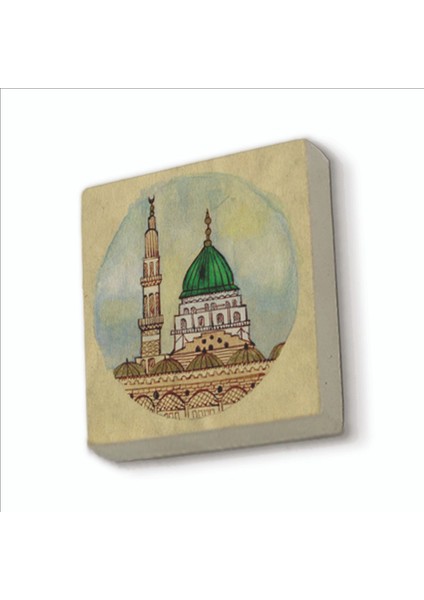 Mescid-I Nebevi Baskılı Doğaltaş MAGNETKRG-079BUZDOLABI Süsü