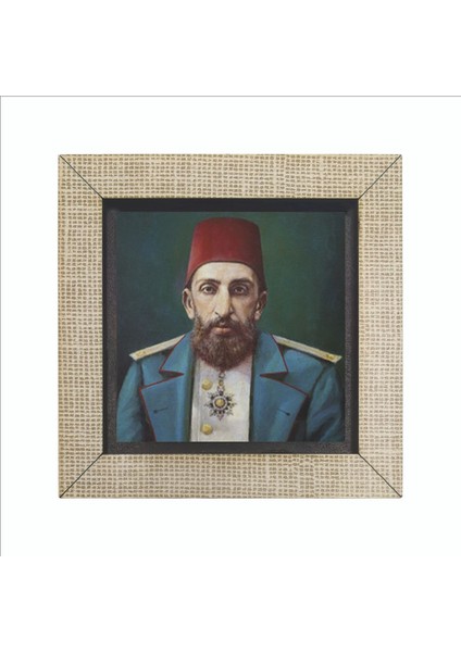 2. Abdülhamid Portre Çizim Baskılı Mdf MAGNETKRT-096BUZDOLABI Süsü fırsatları