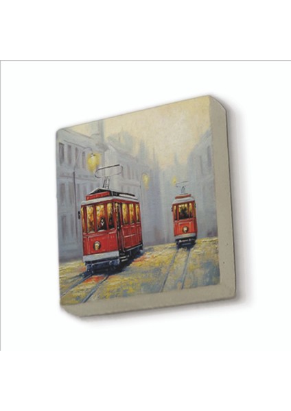 Nostaljik Tramvay Baskılı Doğaltaş MAGNETKRT-050BUZDOLABI Süsü