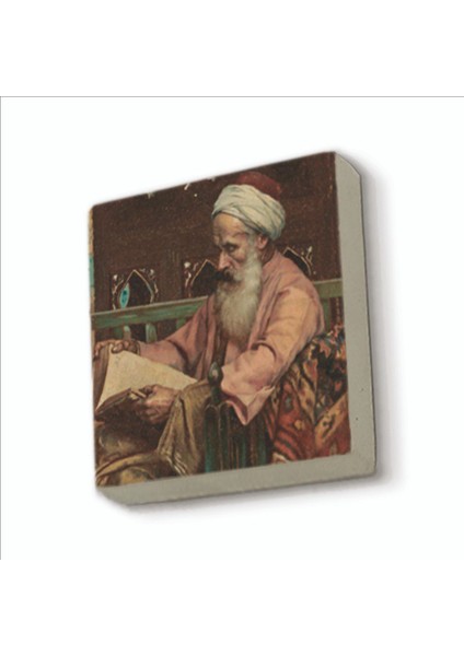 Kitap Okuyan Adam Baskılı Doğaltaş MAGNETKRT-130BUZDOLABI Süsü