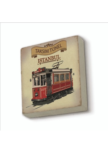 Nostaljik Tramvay Baskılı Doğaltaş MAGNETKRT-049BUZDOLABI Süsü