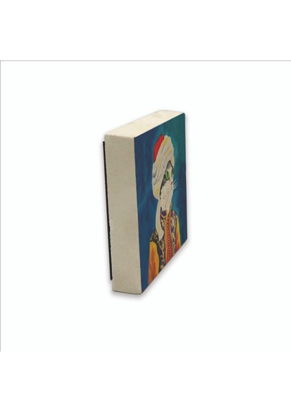 Sarıklı Osmanlı Kedisi Baskılı Doğaltaş MAGNETKRT-067BUZDOLABI Süsü fırsatları
