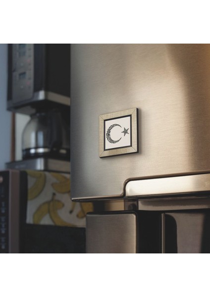 Kelime-I Tevhid Hilal Besmele Yıldız Baskılı Mdf MAGNETKH-219BUZDOLABI Süsü fiyatları