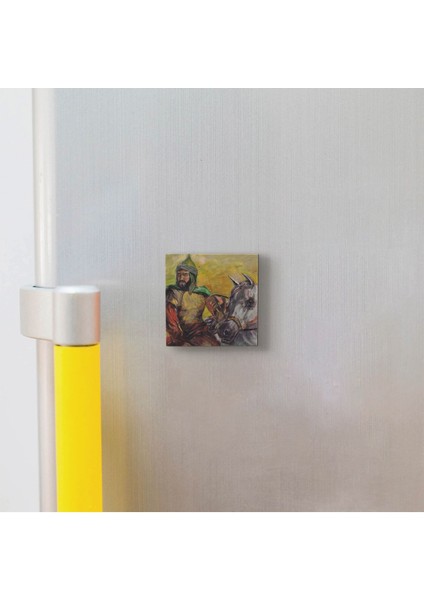 Selahaddin Eyyubi Tasviri Baskılı Doğaltaş MAGNETKRG-086BUZDOLABI Süsü modelleri