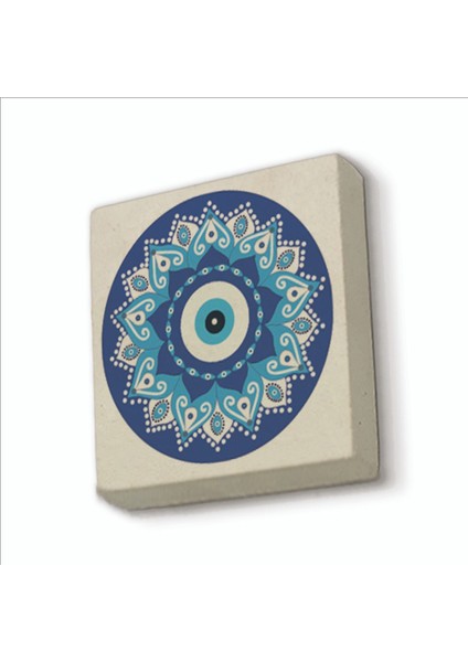 Nazar Boncuklu Desen Baskılı Doğaltaş MAGNETKD-057BUZDOLABI Süsü