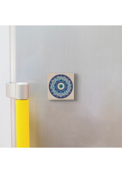 Nazar Boncuklu Desen Baskılı Doğaltaş MAGNETKD-057BUZDOLABI Süsü modelleri