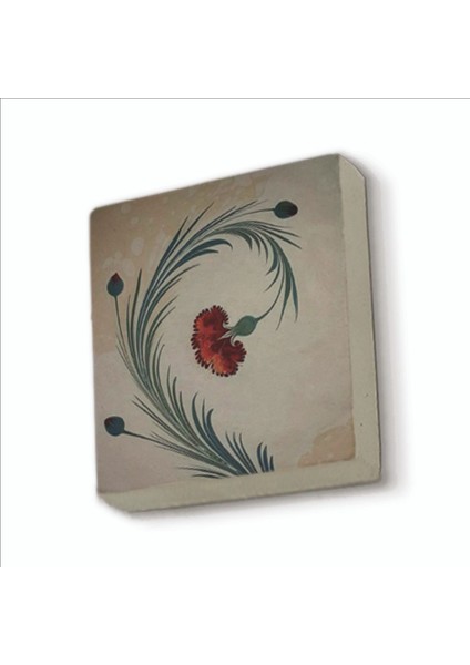 Karanfil Ebrusu Baskılı Doğaltaş MAGNETKRT-071BUZDOLABI Süsü