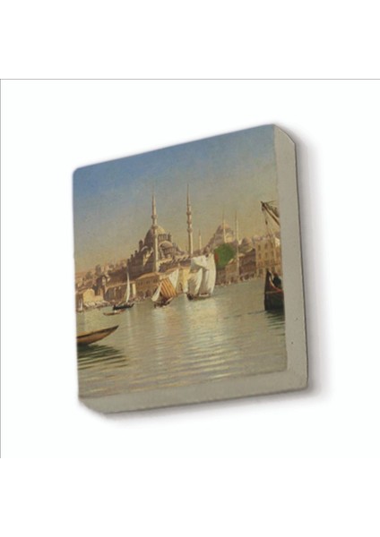 Eminönü Yeni Camii Çizim, Osmanlı Dönemi Baskılı Doğaltaş MAGNETKRT-043BUZDOLABI Süsü