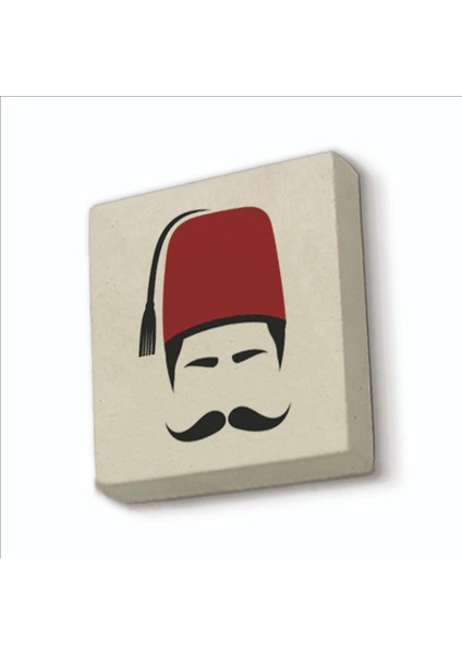 Osmanlı Erkek Ikon Baskılı Doğaltaş MAGNETKRT-109BUZDOLABI Süsü