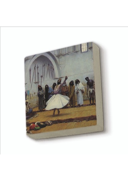 Semah Eden Dervişler Jean-Léon Gérôme, 1895 Baskılı Doğaltaş MAGNETKRT-137BUZDOLABI Süsü